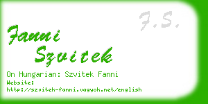 fanni szvitek business card